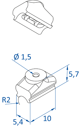 Размер овальной вакуумной присоски FIPA серии SO-Z 201.10x6.006
